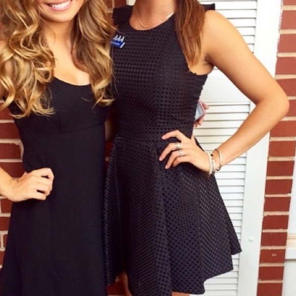 BCBG women’s black fit n flair stitched check cocktail dress - Picture 2 of 12